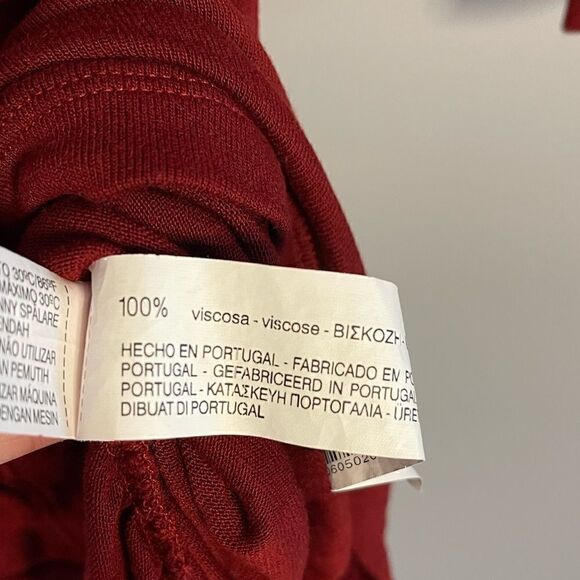 ZARA Burgundy Long Sleeve Ruched Side Mini Dress | SZ S - Picture 8 of 17
